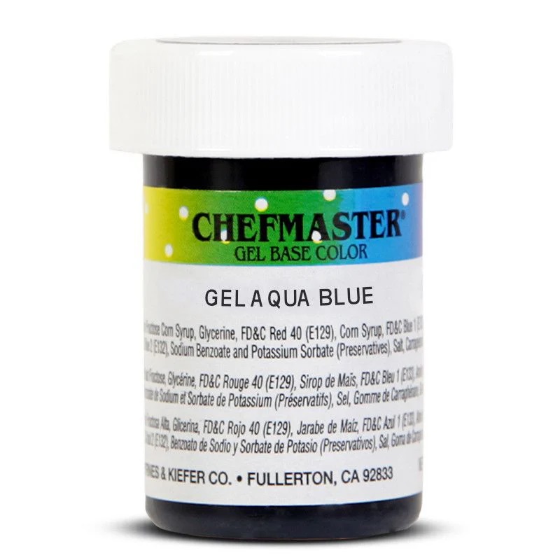 رنگ ژله ای آبی آکوا 28 گرم chefmaster (blue aqua)