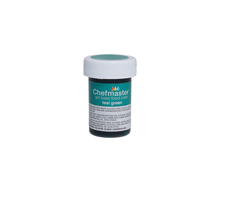رنگ ژله ای سبزآبی 28 گرم chefmaster (teal green)
