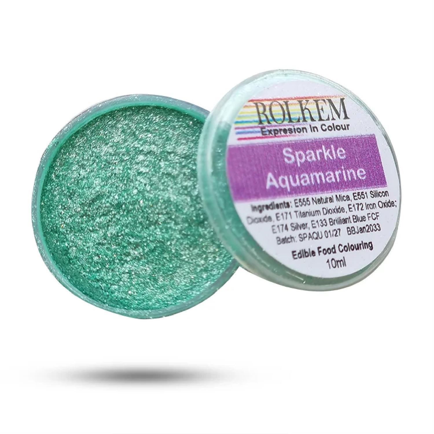 رنگ پودری sparkle aquamarine رولکم