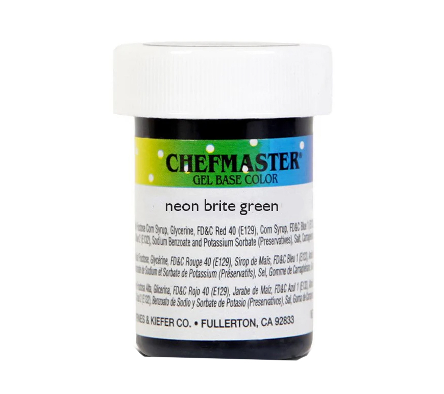 رنگ ژله 28 گرمی سبز روشن نئونی chefmaster (Neon Brite green)
