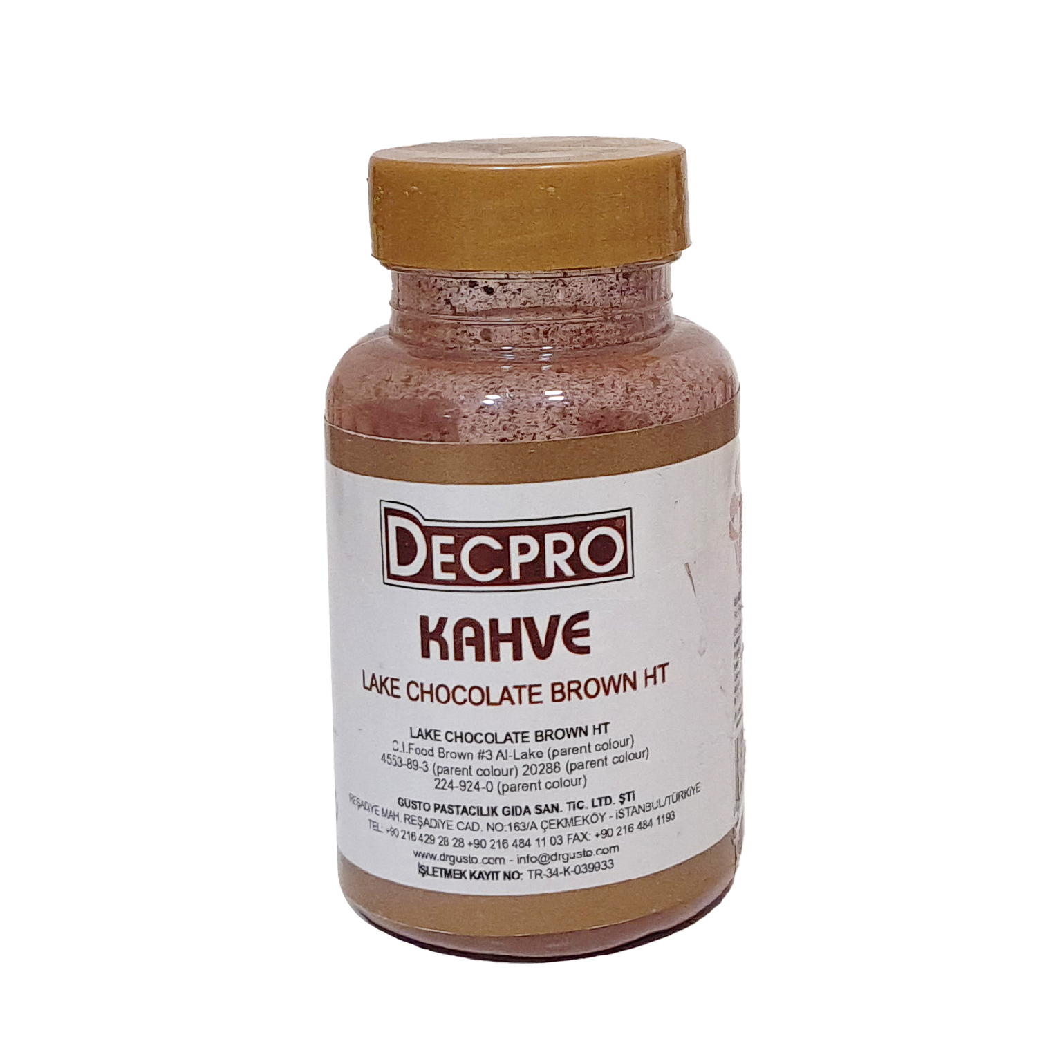 رنگ پودری قهوه ای حلال در چربی دکپرو 25 گرمی decpro