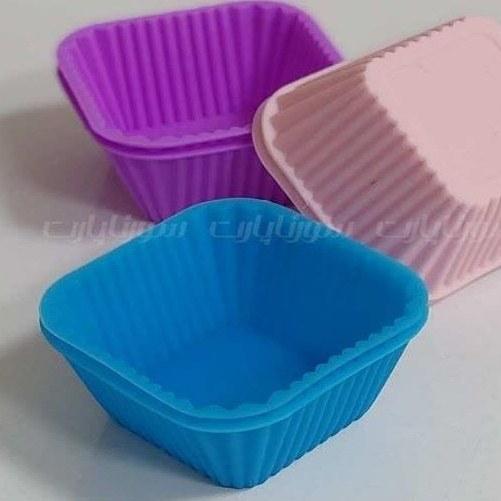 قالب کاپ کیک رنگین کمانی 12 عددی مربع