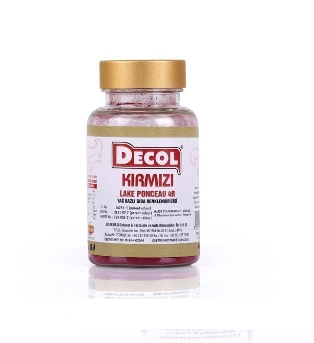رنگ پودری قرمز حلال در چربی دکول 25 گرمی decol